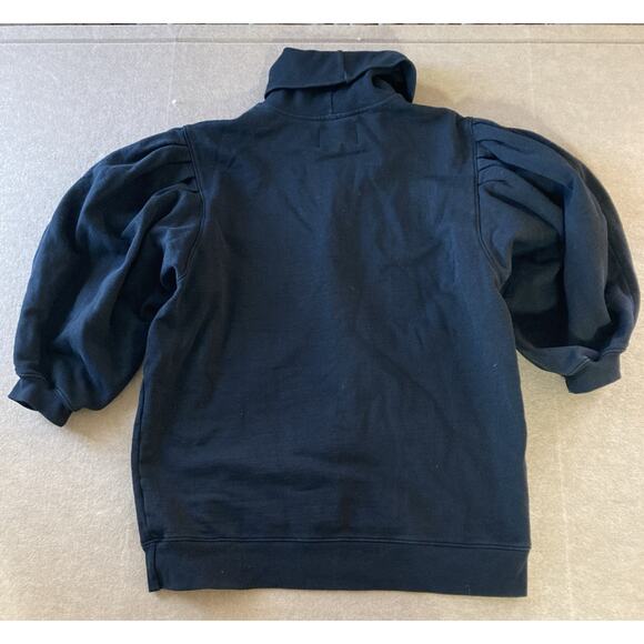 Citizens of Humanity Noeme Turtleneck Sweatshirt Sz L Black Puff Sleeve Modern - Picture 3 of 9